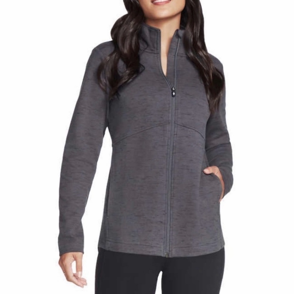 Skechers Gowalk Charcoal Full-Zip Jacket with front‎ pockets Sz-L. DD16